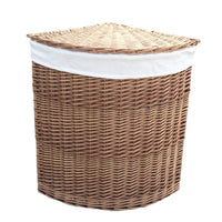 Light Steamed Corner White Cotton Lined Laundry Baskets