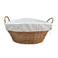 The Willow Basket Light Steamed Lined Wash Basket