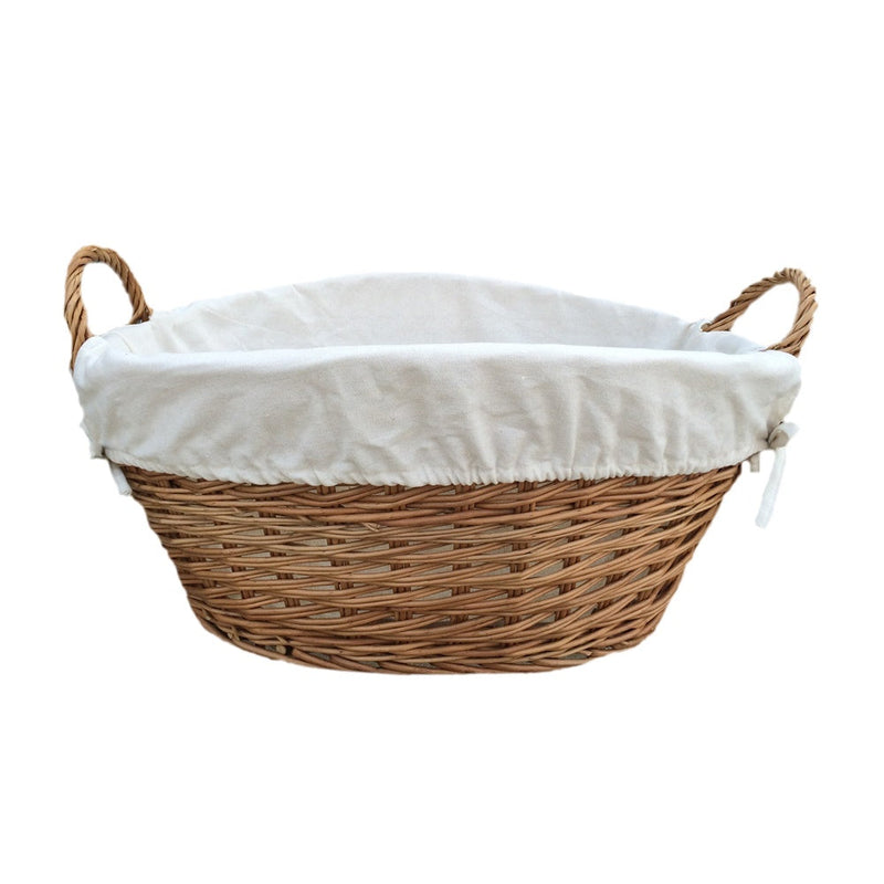 The Willow Basket Light Steamed Lined Wash Basket