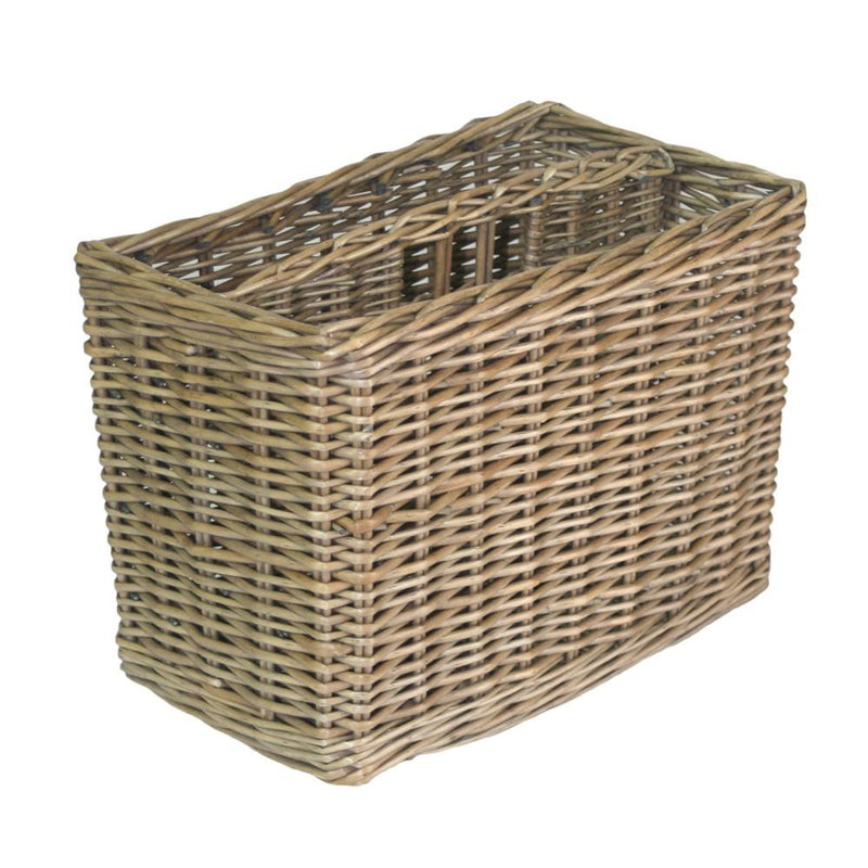 The Willow Basket Antique Wash Finish Wicker Magazine Rack