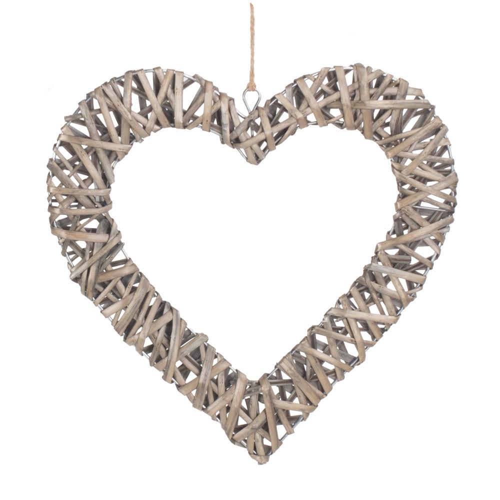 The Willow Basket Flat Open Wicker Heart