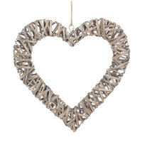The Willow Basket Flat Open Wicker Heart