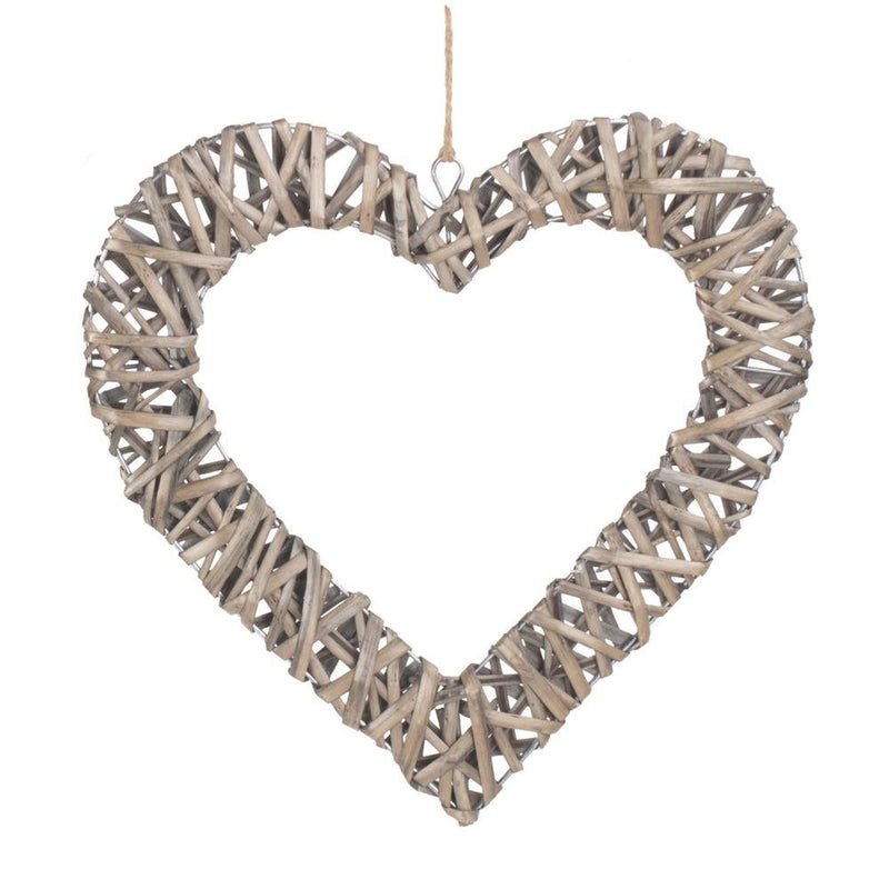 The Willow Basket Flat Open Wicker Heart