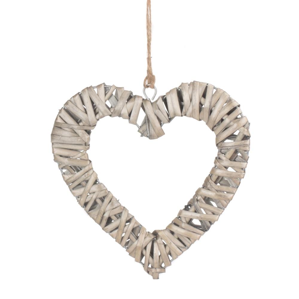 The Willow Basket Flat Open Wicker Heart