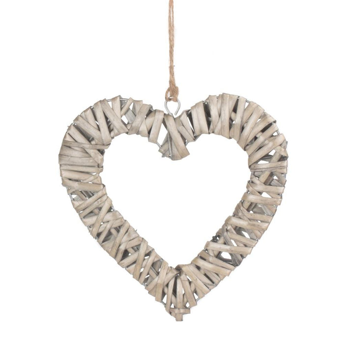 The Willow Basket Flat Open Wicker Heart