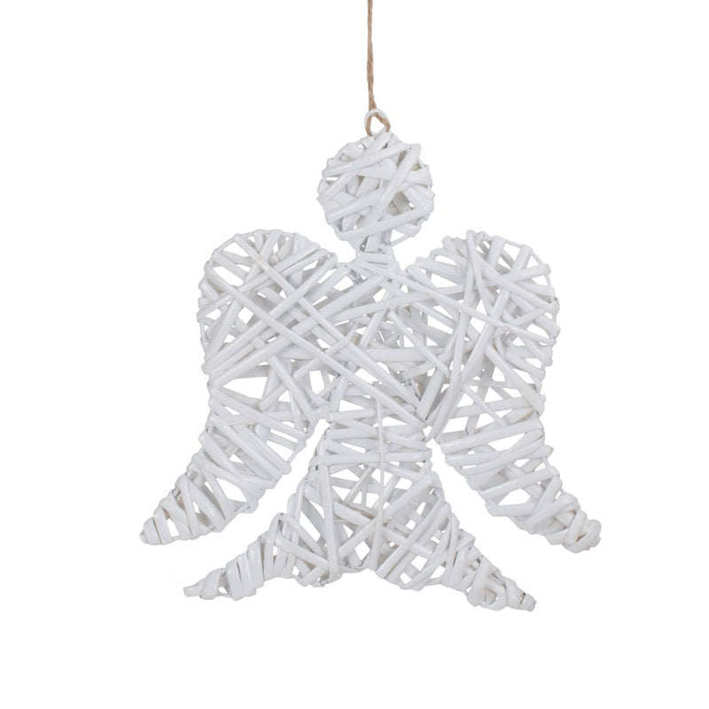 The Willow Basket White Angel Wicker Christmas Decoration