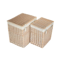 The Willow Basket Boutique White Wash Storage Laundry Hamper With Lining