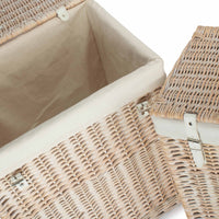 The Willow Basket Boutique White Wash Storage Laundry Hamper With Lining
