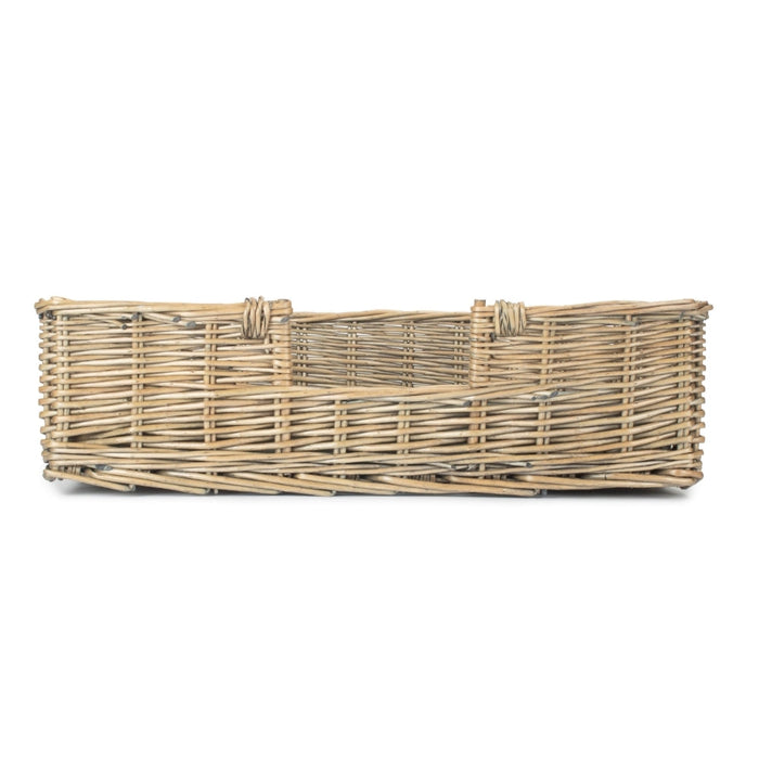 The Willow Basket Wicker Rectangular Dog Bed with Cushion