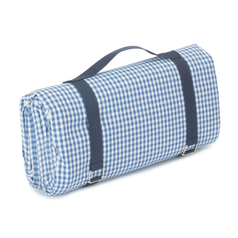 Blue and White Gingham Picnic Blanket