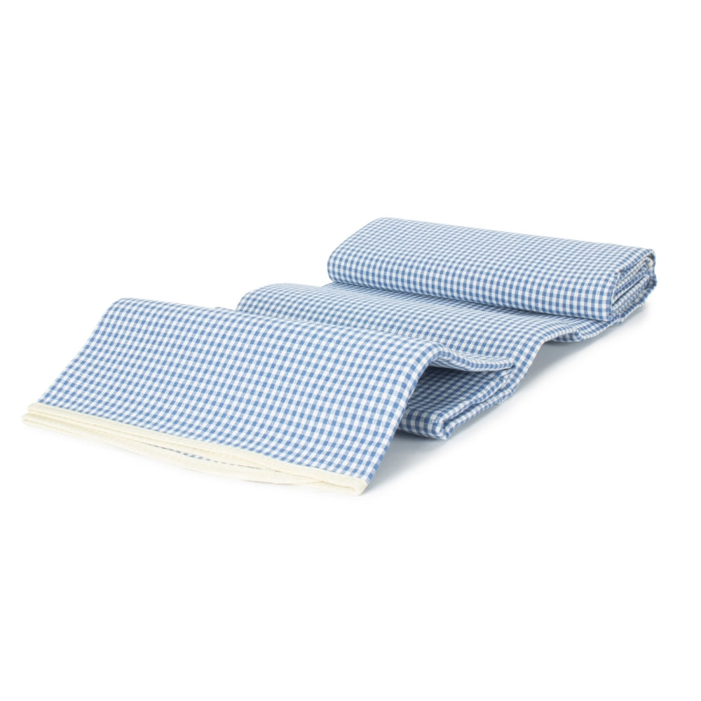 The Willow Basket Blue and White Gingham Picnic Blanket
