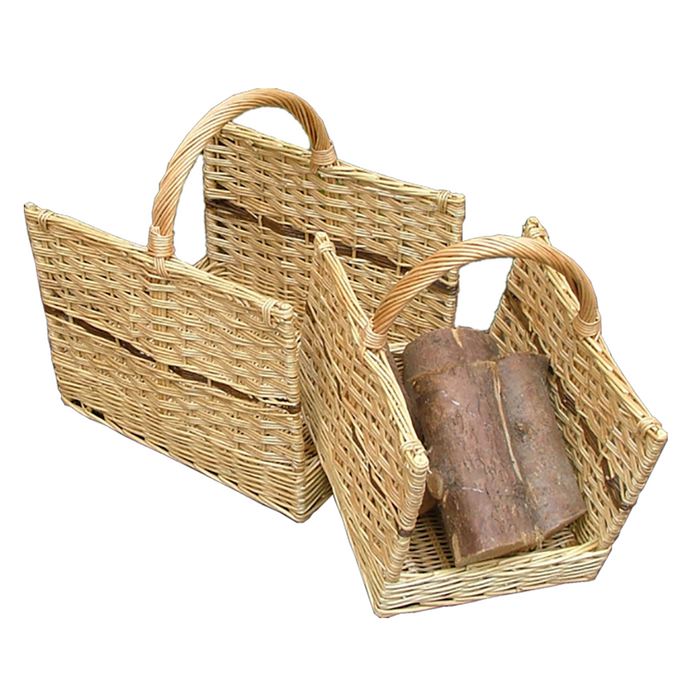 The Willow Basket Set of 2 Open End Log basket