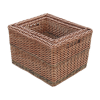 The Willow Basket Set of 3 Somerset Rectangular Log basket