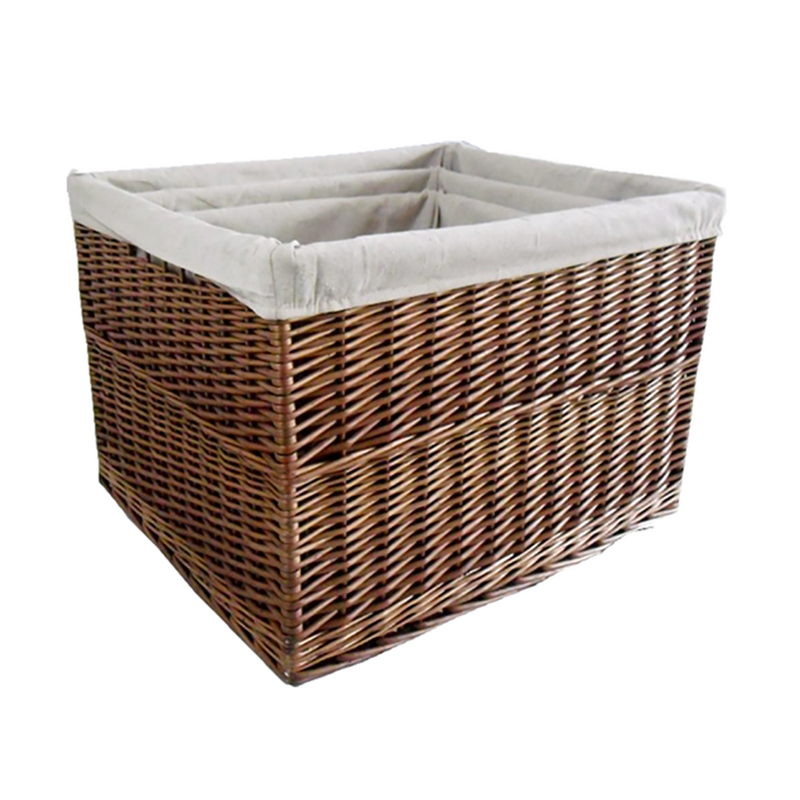 The Willow Basket Set of 3 Somerset Rectangular Log basket