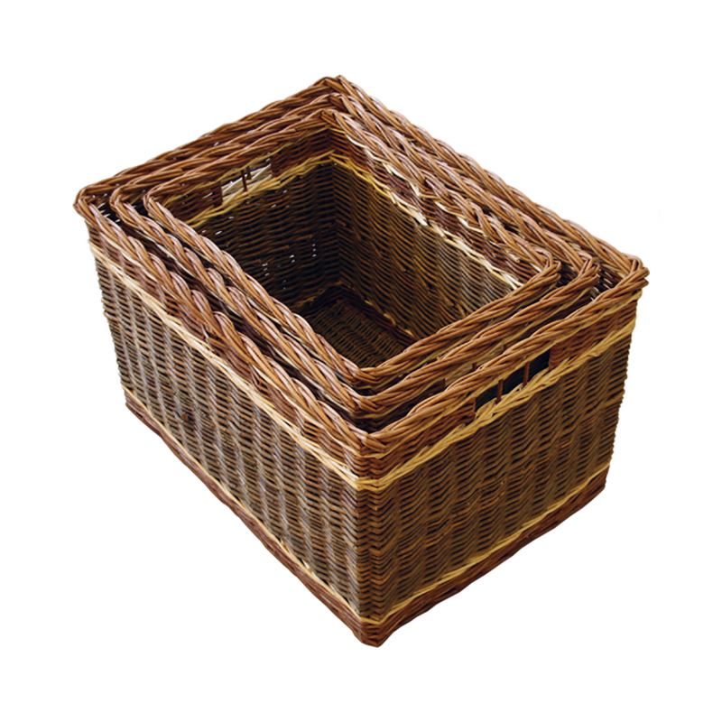 The Willow Basket Set of 3 Windemere Log basket