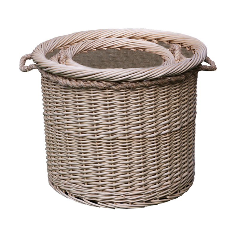 Set of 3 Deluxe Rope Handled Lined Log basket
