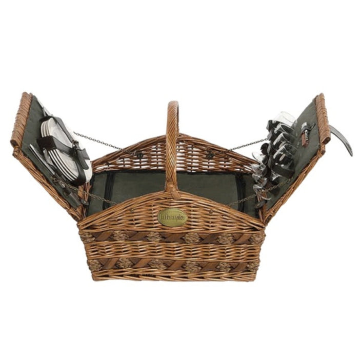 The Willow Basket Butterfly Home Sweet Home 4 Person Picnic Hamper