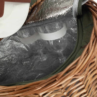 The Willow Basket Oval Double Steamed 2 Person Fitted Picnic Basket