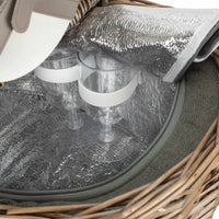 Oval Grey Sage 2 Person Fitted Picnic Basket