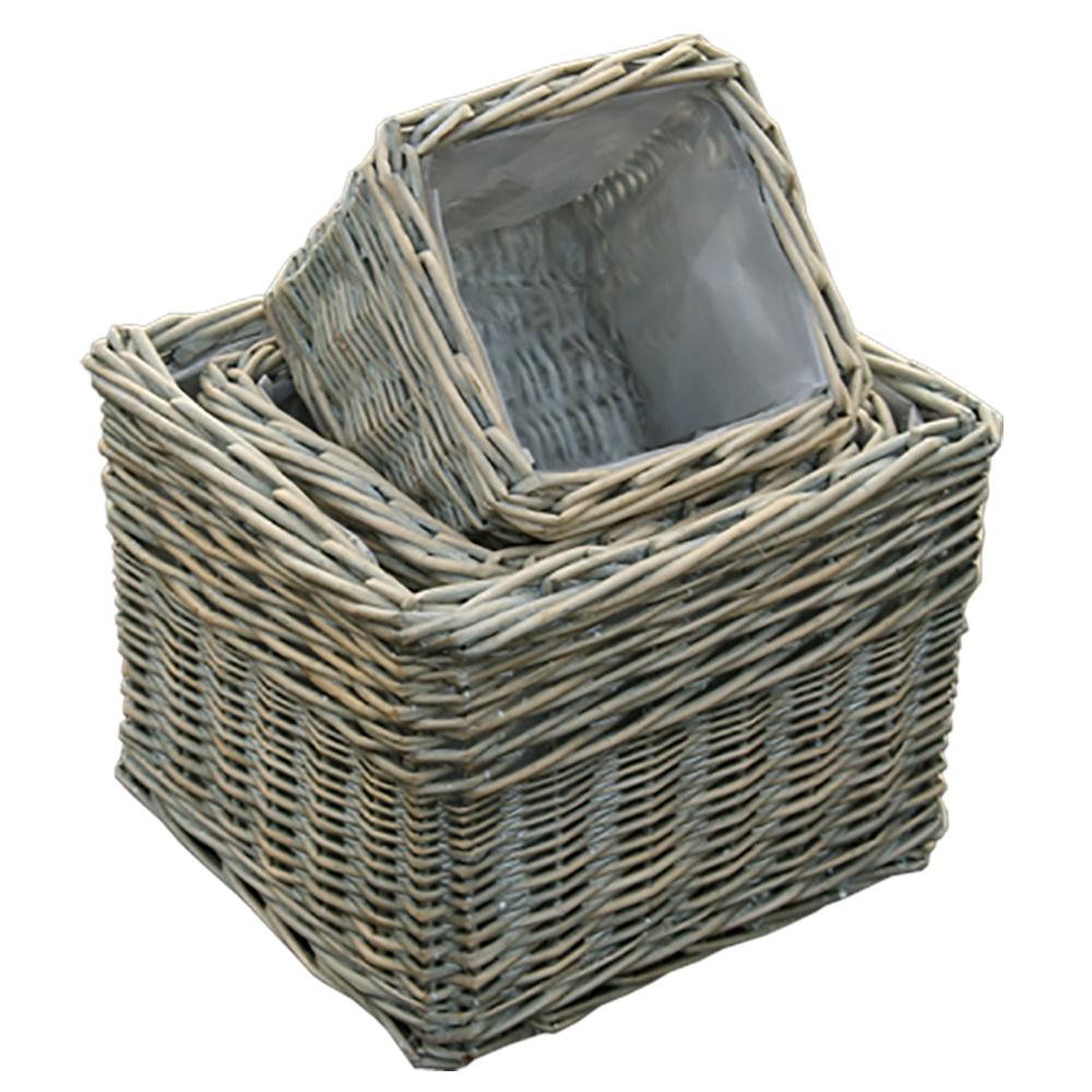 The Willow Basket Provence Square Garden Planters Set of 3