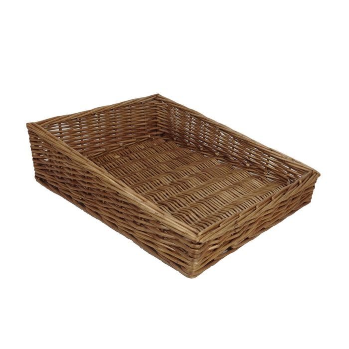 The Willow Basket Medium Light Steamed Wicker Display Tray