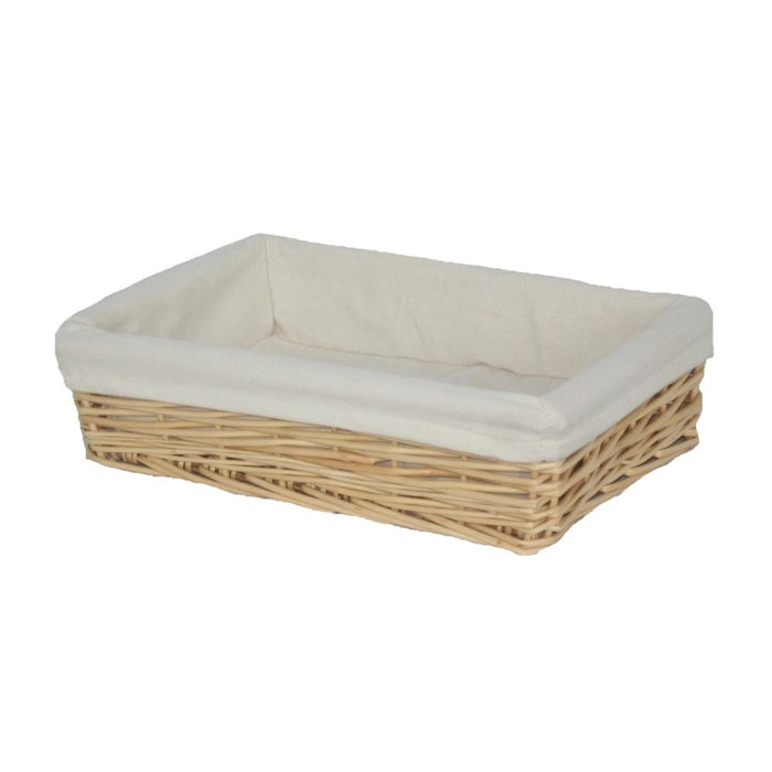 The Willow Basket Cotton Lined Rectangular Straight-Sided Wicker