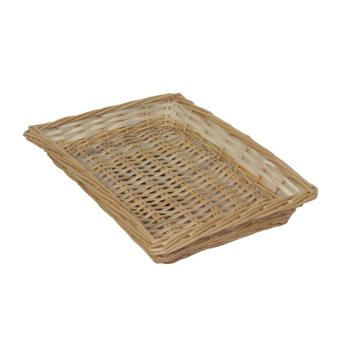 The Willow Basket Flat Rectangular Wicker Tray
