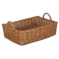 The Willow Basket Large Rectangular Bread Display Wicker Tray