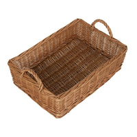 The Willow Basket Large Rectangular Bread Display Wicker Tray