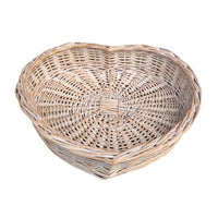 White Wash Heart Shaped Wicker