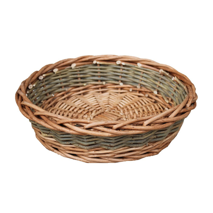 The Willow Basket Unpeeled Willow Wicker Round Tray