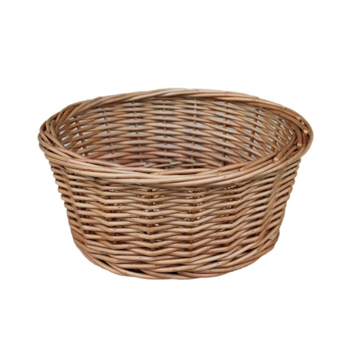 The Willow Basket Light Steamed Round Wicker Tray