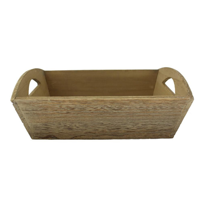 The Willow Basket Oak Effect Small Wooden Storage Tray