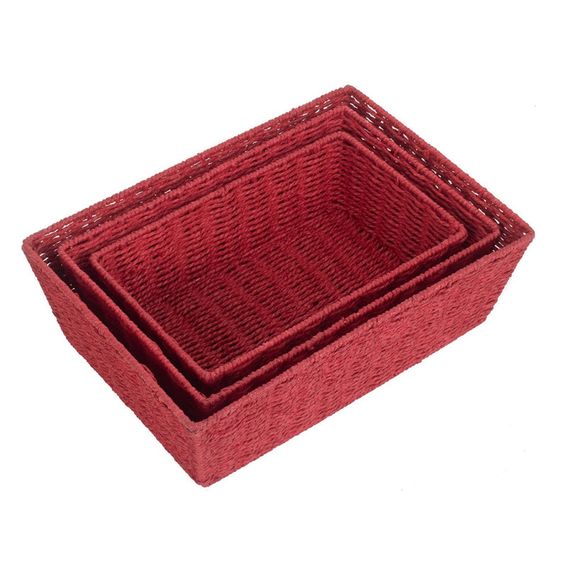 The Willow Basket Red Paper Rope Display Tray