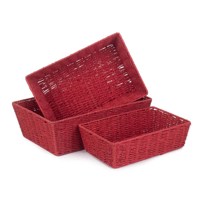The Willow Basket Red Paper Rope Display Tray