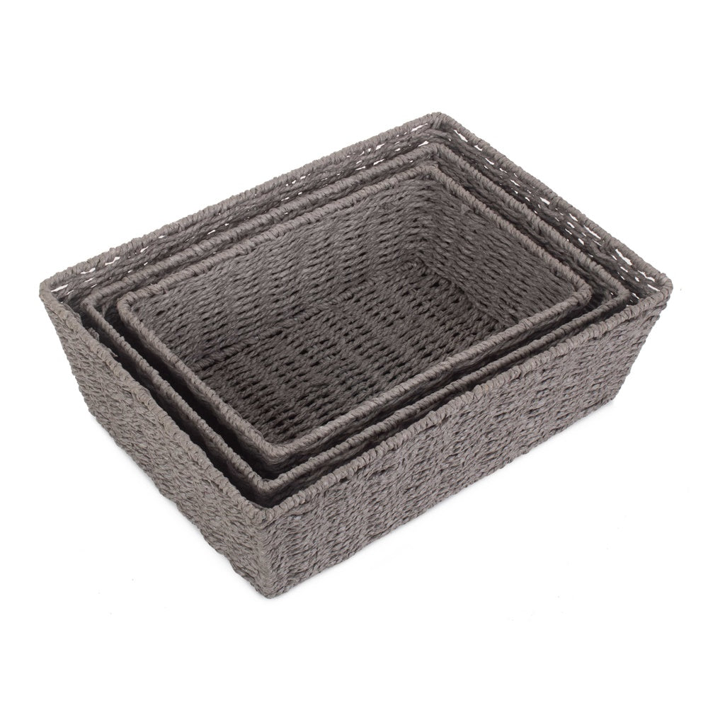 The Willow Basket Grey Paper Rope Display Tray