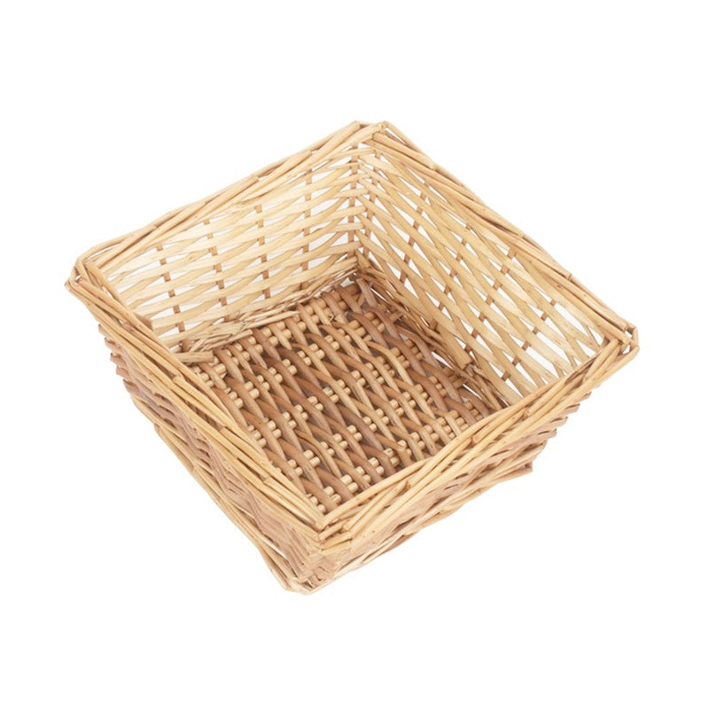 The Willow Basket Light Steamed Square Split Willow Wicker Tray