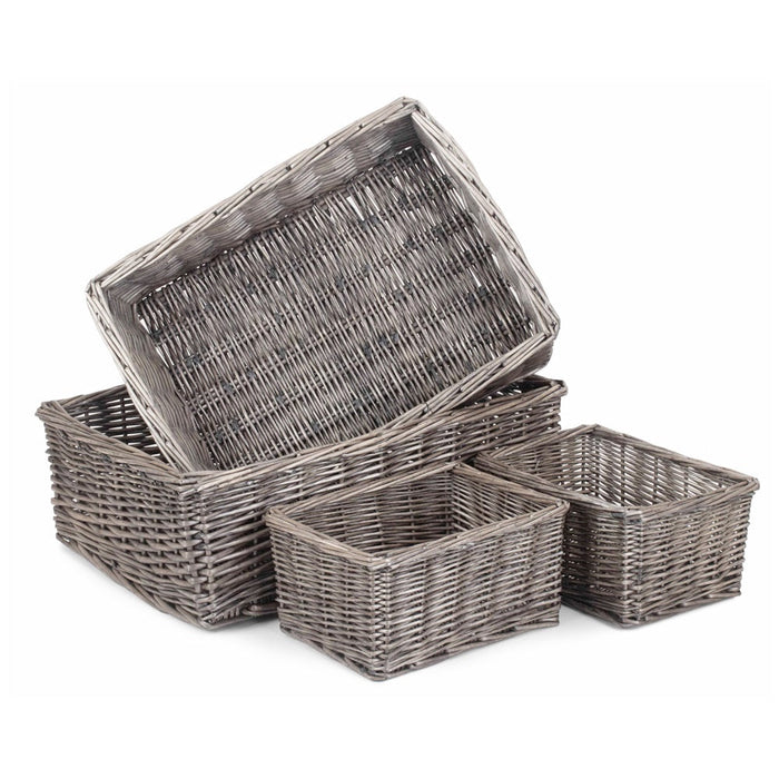 The Willow Basket Antique Wash Finish Wicker Tray