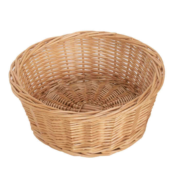 24cm Round Buff Willow Tapered Wicker Tray