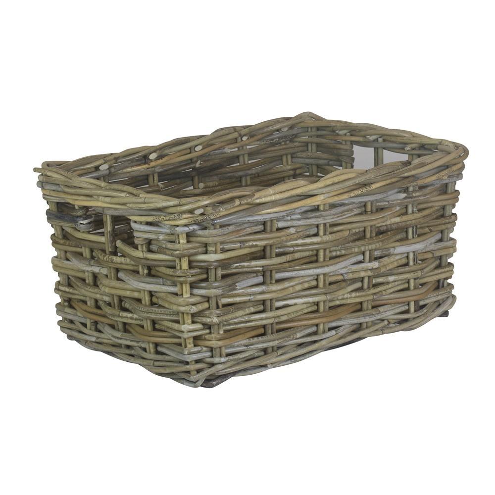 Rectangular Grey Rattan Storage Baskets
