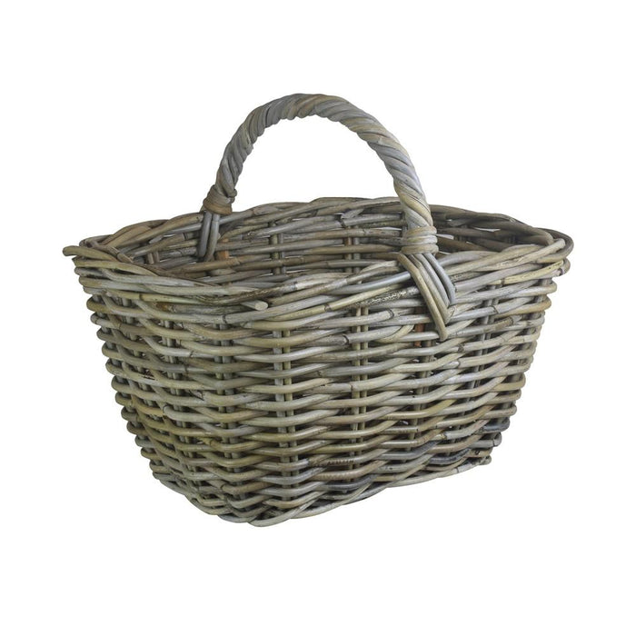 The Willow Basket Grey Rattan Kindling Basket