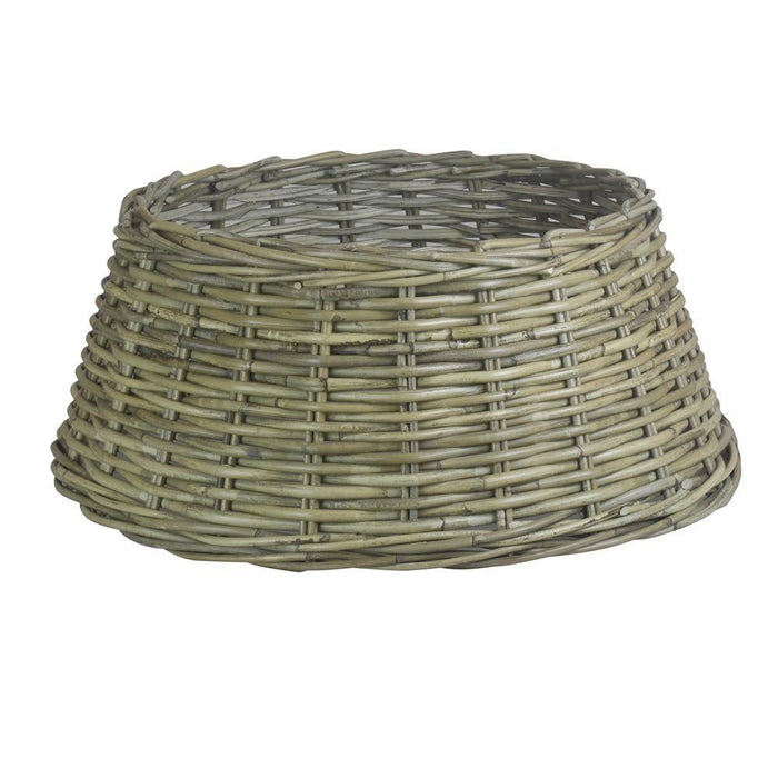 The Willow Basket Grey Kubu Rattan Christmas Tree Skirt