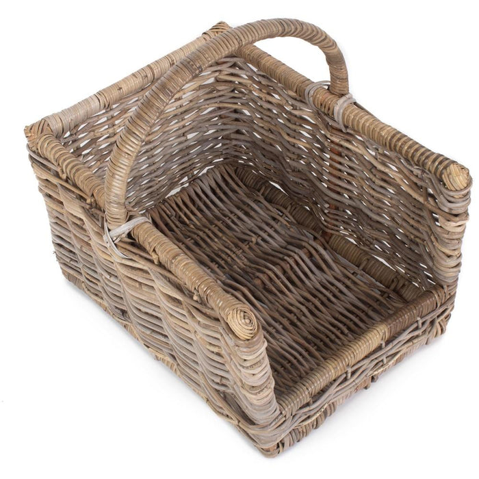 The Willow Basket Kubu Grey Rattan Open Ended Log Basket