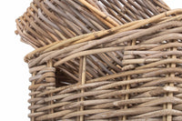 The Willow Basket Shallow Kubu Grey Rattan Rectangular Basket