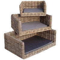 The Willow Basket Luxury Rectangular Rattan Dog Sofa Bed