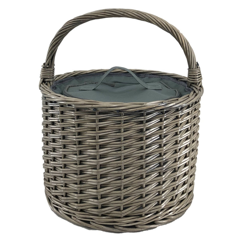 The Willow Basket Round Grey Chiller Wicker Picnic Basket