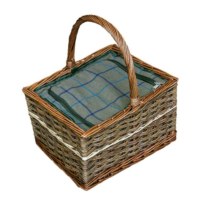The Willow Basket Yorkshire Wicker Picnic Basket with Fitted Cooler