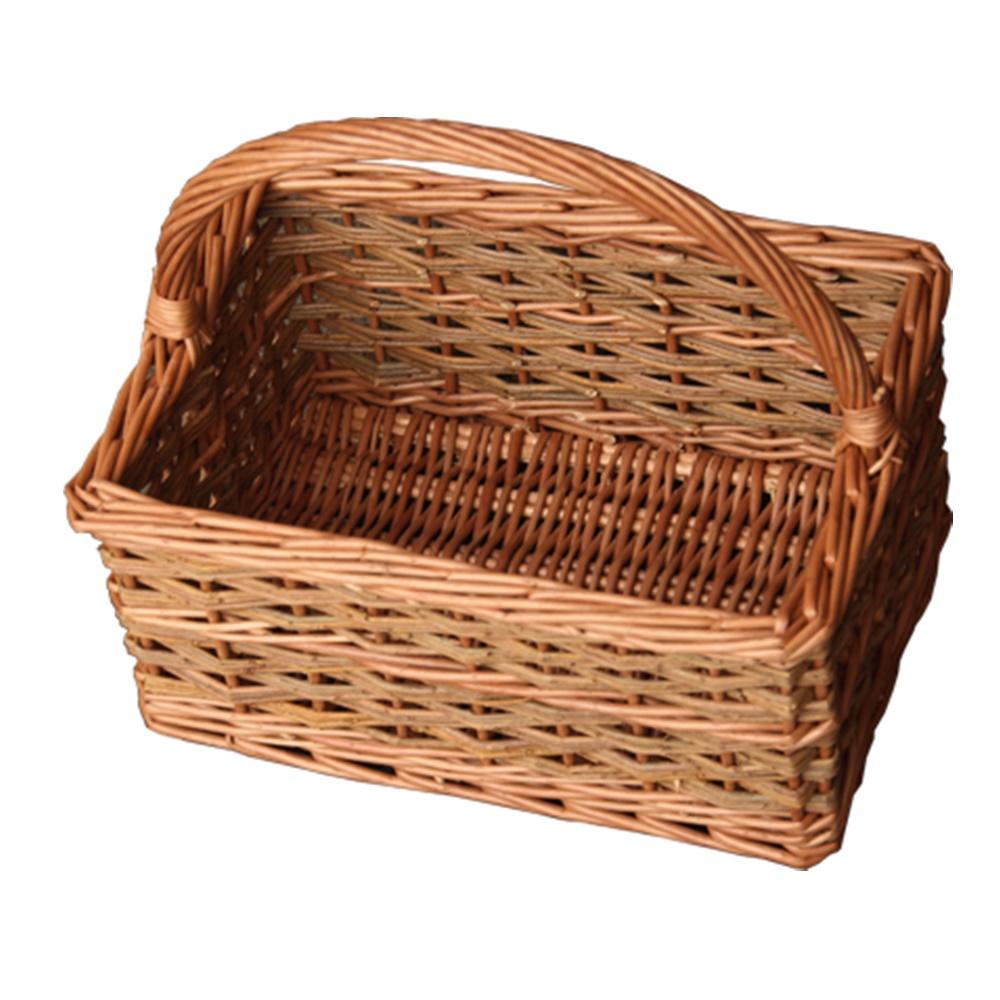 The Willow Basket Small Rustic Rectangular Shopping Basket