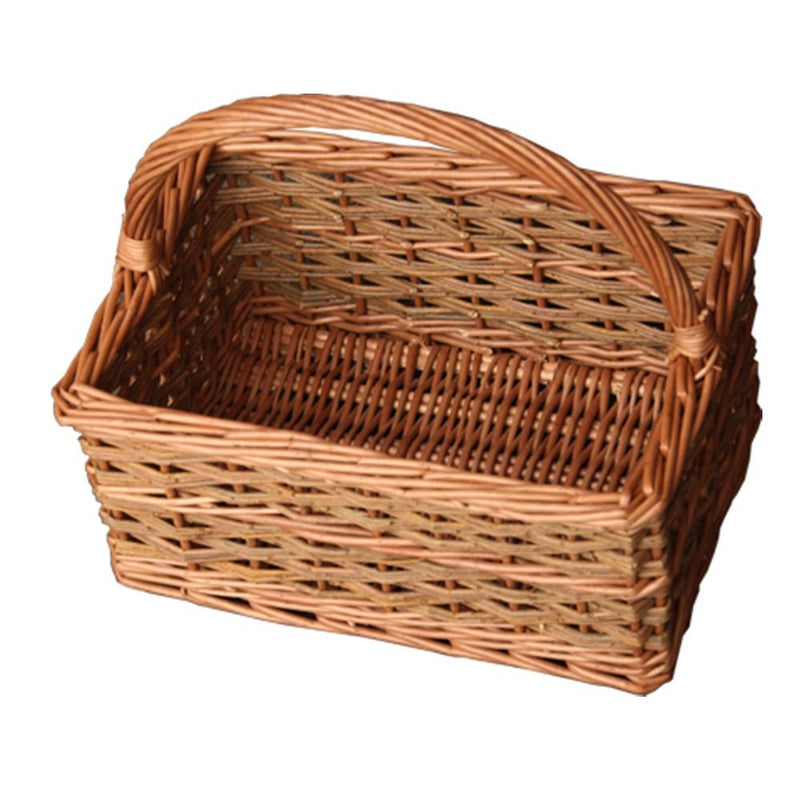 The Willow Basket Small Rustic Rectangular Shopping Basket