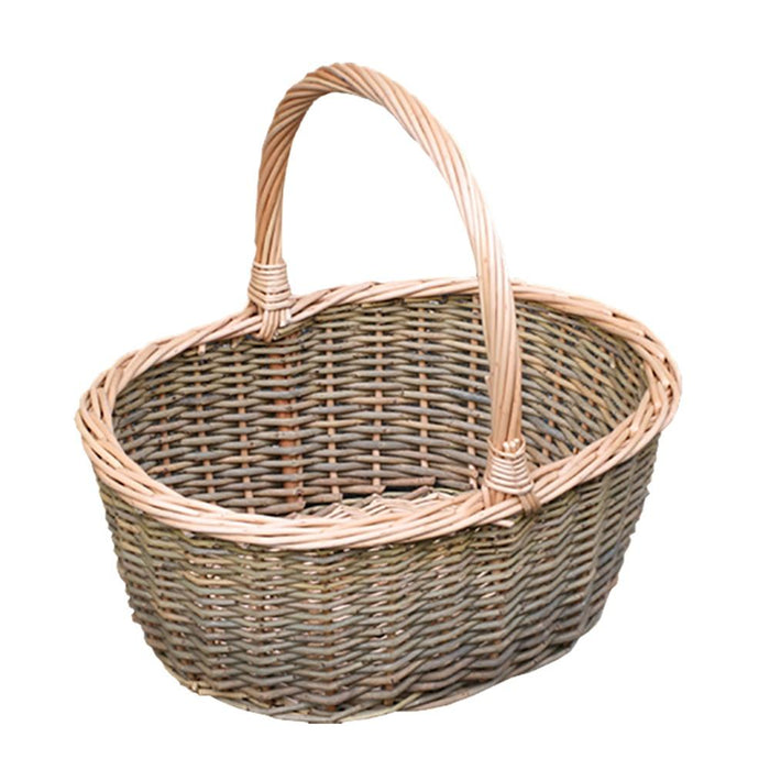 The Willow Basket Green Willow Hollander Shopping Basket